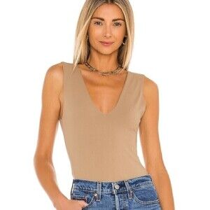 Women's Tan Sleeveless Top